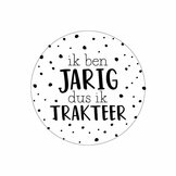 Hoera traktatie verjaardag stickers