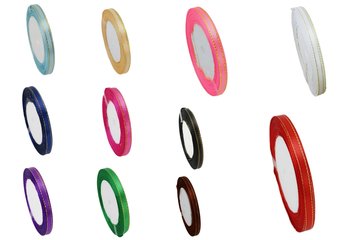 Satijn lint 6 mm lurex randje