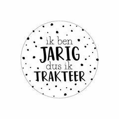 Hoera traktatie verjaardag stickers