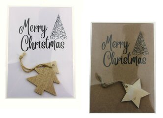 Kerst houten label en hangers