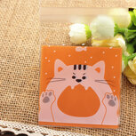 Cellofaan zakjes met plakstrip poes 10 stuks