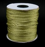 Satijnkoord 2 mm olijfgroen 100 yard rol - 91.4 meter