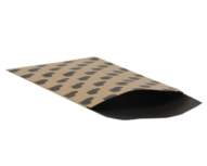 Kraft zakjes 7 x 13 cm met zwarte hartjes