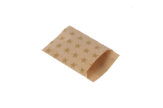 Kraft zakjes 7 x 9 cm met goud ster print 10 stuks