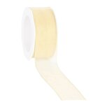 Organza lint ivoor met ijzerdraad 38 mm breed 