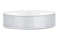 Satijn lint 12 mm Zilver
