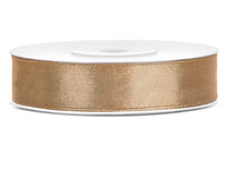 Dubbelzijdig satijn lint 6 mm breed licht bruin