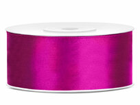 6 meter Satijn lint 25 mm donker fuchsia