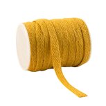 Jute lint geel gevlochten 12 mm breed 20 meter rol