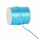 Satijn koord 2 mm aqua 100 meter rol