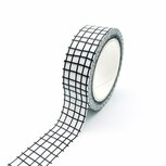 Washitape wit met zwart ruit lijntjes