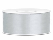 2 meter Satijn lint 25 mm zilver