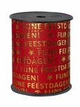 Krullint fijne feestdagen rood goud 10 meter