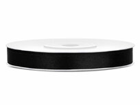 Satijn lint 6 mm zwart 6 meter
