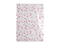 10 cellofaan zakjes met rode sterretjes en hartjes 13 x 18 cm zonder plakstrip