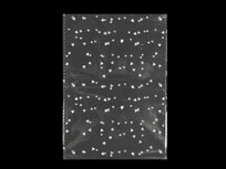 10 cellofaan zakjes met witte sterretjes en hartjes 13 x 18 cm zonder plakstrip