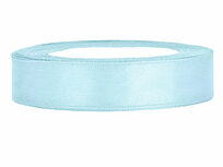 Satijn lint 1 cm breed licht blauw 100 meter rol