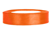 Satijn lint 1 cm breed oranje 100 meter rol