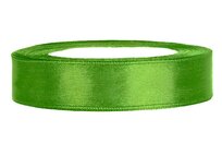 Satijn lint 1 cm breed groen 100 meter rol