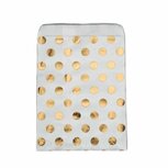 Papieren zakjes 13 x 18 cm wit met metallic gouden stippen 10 stuks