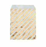 Papieren zakjes 13 x 18 cm wit met metallic gouden strepen 10 stuks