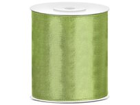 5 meter satijn lint 100 mm saliegroen