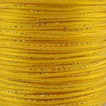 3 meter Satijn koord 2 mm geel met goud draad