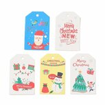 Kerst label 3 x 5 cm mix 10 stuks