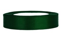 Satijn lint 1 cm breed donker groen 100 meter rol