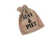 Jute zakjes sint &amp; piet 9.5 x 13.5 cm