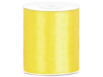 5 meter satijn lint 100 mm geel