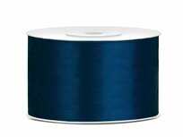 Satijn lint 38 mm breed donker blauw 2 meter