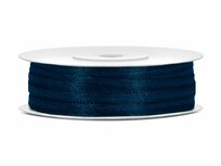 9 meter Satijn lint 3 mm donker blauw