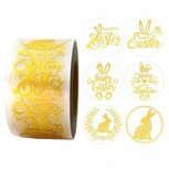 Stickers transparant goud opdruk pasen mix 10 stuks