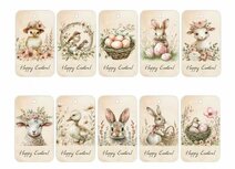 Label 7 x 4 cm babydieren mix 10 stuks