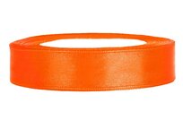 Satijn lint 1 cm fel oranje