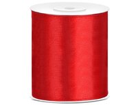 Satijn lint 100 mm Rood