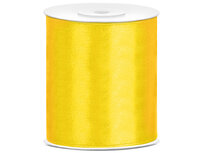 Satijn lint 100 mm geel