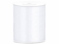 Satijn lint 100 mm wit per meter