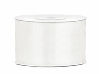 Dubbelzijdig satijn lint 38 mm ivoor