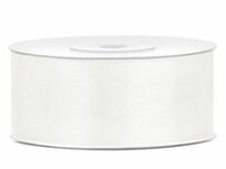 Dubbelzijdig satijn lint 25 mm ivoor