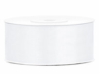 Satijn lint 2.5 cm breed wit
