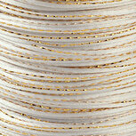 Satijnkoord 2 mm wit met goud draad