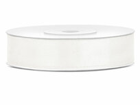 Dubbelzijdig satijn lint 1 cm breed ivoor