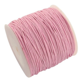 Katoen waxkoord 1 mm licht roze