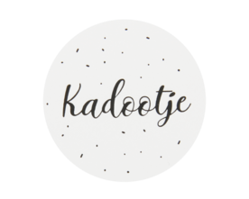 Ronde stickers kadootje wit zwart 10 stuks