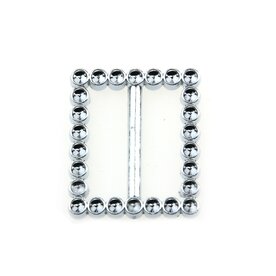 Strass gesp rechthoek 25 mm kunststof