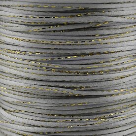 Luxe zilver met goud draad satijn koord van 2 mm op een bundel van 5 meter