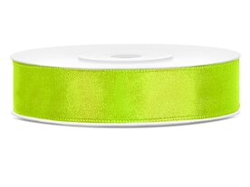 Satijn lint 12 mm neongeel