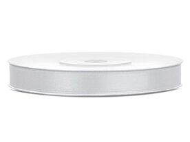 Satijn lint 6 mm zilver